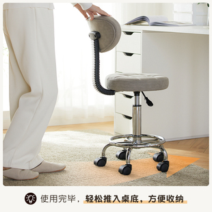 速发轻奢高级化妆台梳妆凳靠背卧室旋转升降家用小户型矮圆凳