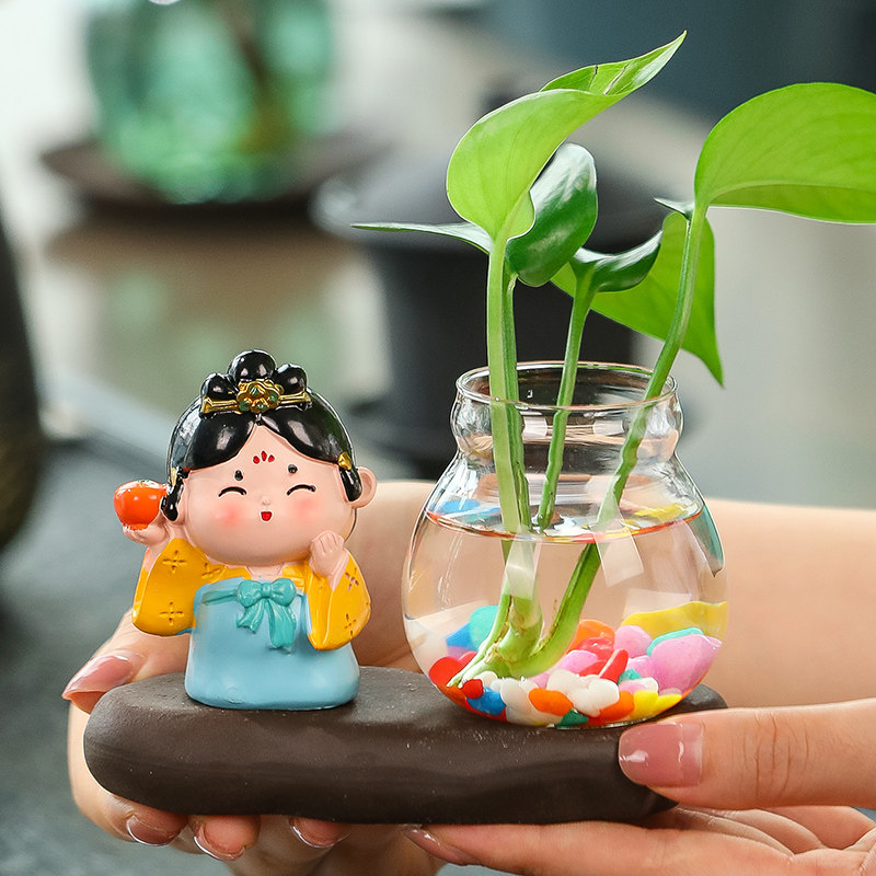 速发创意唐仕家饰装居水插花品培小花瓶容器摆件客厅办公室桌面摆