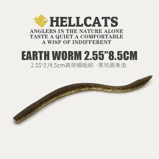 速发钓.55寸5.8cm面条虫细蚯蚓倒2无铅沉水插铅黑坑精细路亚软饵