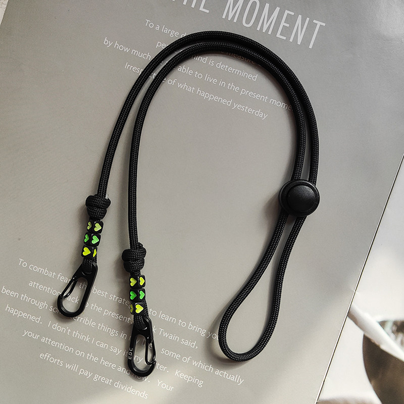 新款桃心口罩挂绳 口罩链 黑色爱心挂颈N式口罩防丢绳 帽绳