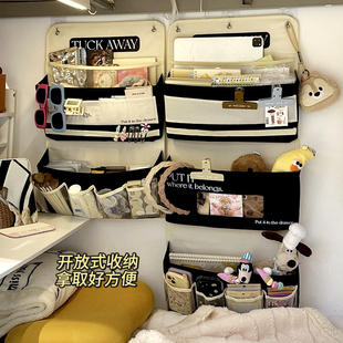 床头收纳挂袋宿舍衣柜内置悬w挂式内衣裤袜子门后布艺挂墙上置物