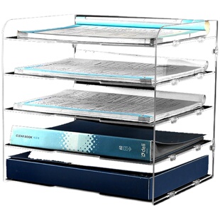 办公室多层文件夹收纳盒A4抽屉式分类置物架杂P物票据杂志整理架