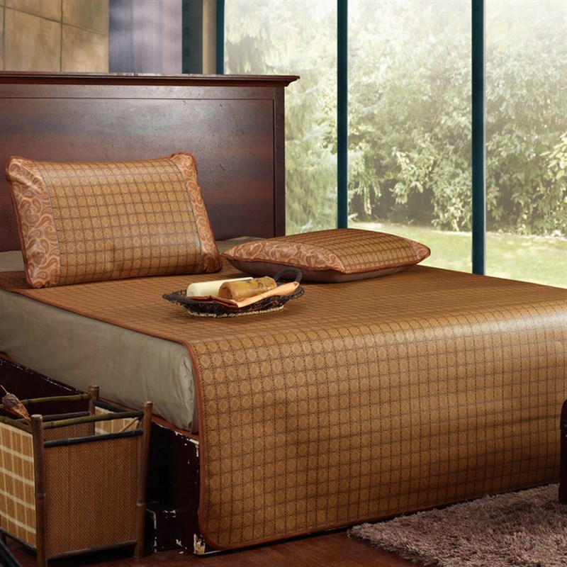 凉席藤席1.8m床双人1.5米2x2.2腾草席1.35冰O丝1.2/0.9单人加厚