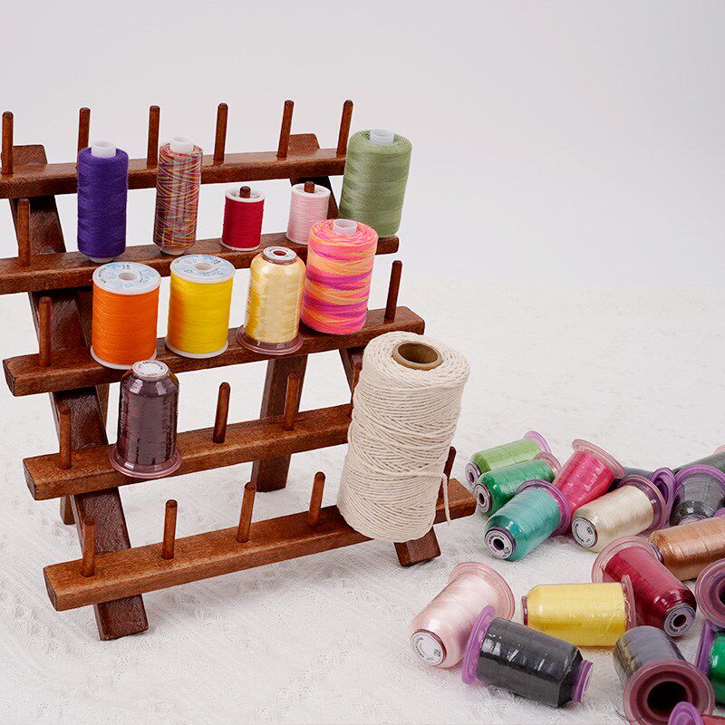 实木线轴收纳f架手缝线收纳架子手工diy皮具30皮革线轴线架可折叠