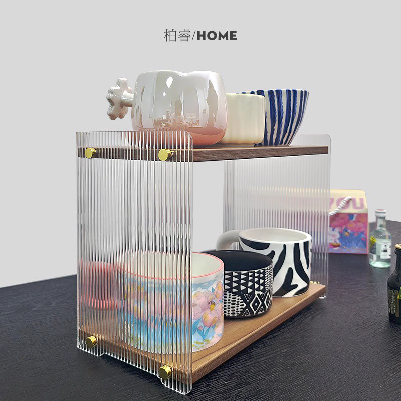 压克力杯架桌面多层收纳层架餐桌水杯茶杯咖啡P杯口杯马克杯置物