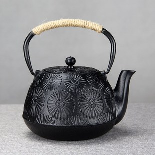 风手工泡茶煮茶壶铸铁u壶水壶家用养生铁茶壶电陶炉煮茶器套 日式