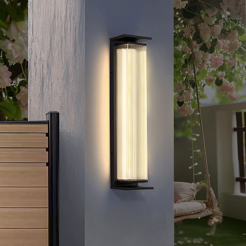 壁灯户外防水新中式云石墙灯庭院现代简约大门口太阳能背景墙壁灯