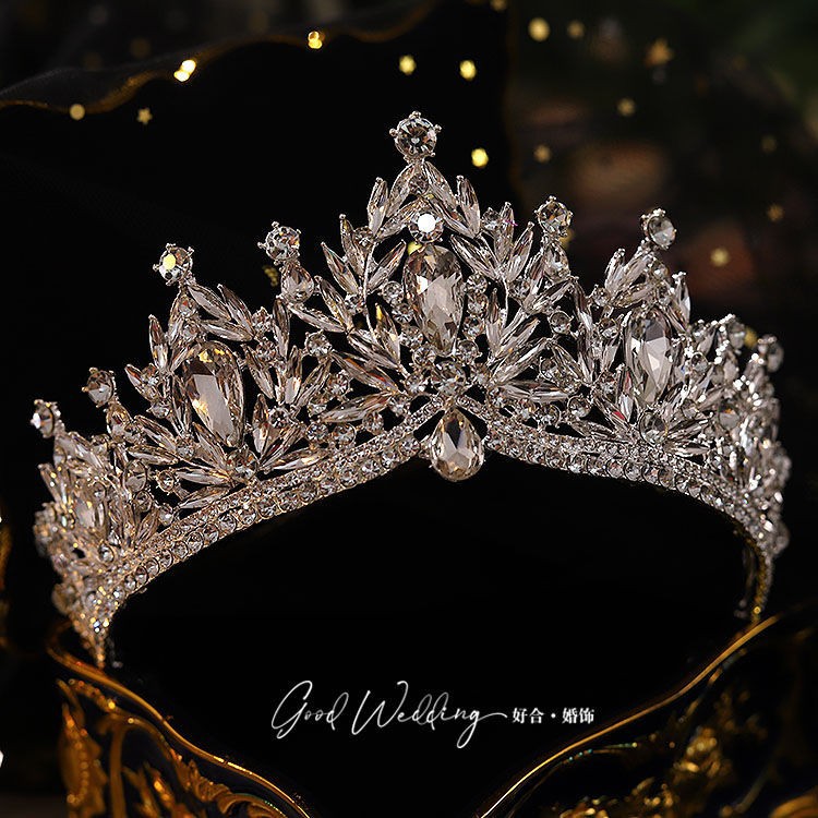 日本品质法式轻奢闪亮巴洛克新娘皇冠头饰感结婚造型生日公主婚纱