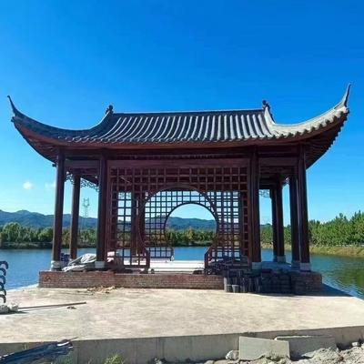 户外防腐古建长廊实木走廊仿古凉亭乡村休闲廊亭景观别墅庭院连廊