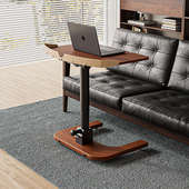 格帕可折叠乌檀实木升降电脑桌移动床边学习桌小户型客厅办公书桌