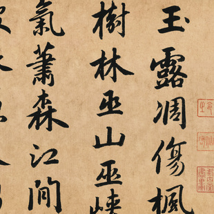 杜甫诗秋兴八首赵孟俯行书书v法挂画中式客厅装饰画长幅横长条字