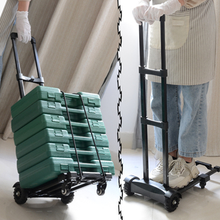 迷你买菜小拉车可折叠便携手拉车家用购物拉货拖车搬Y运行李拉杆