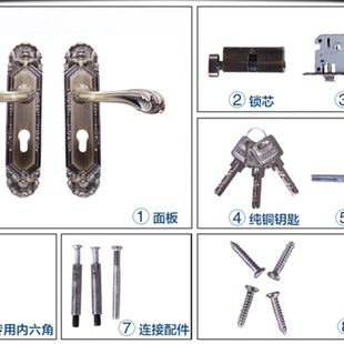 新品青古铜色插芯中式欧式室内卧室房间门锁卫生间执手锁具木门把