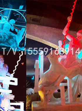 TAO桃酒吧古罗马古希腊人物雕塑发光音乐酒吧KTV落地玻璃纤维大摆