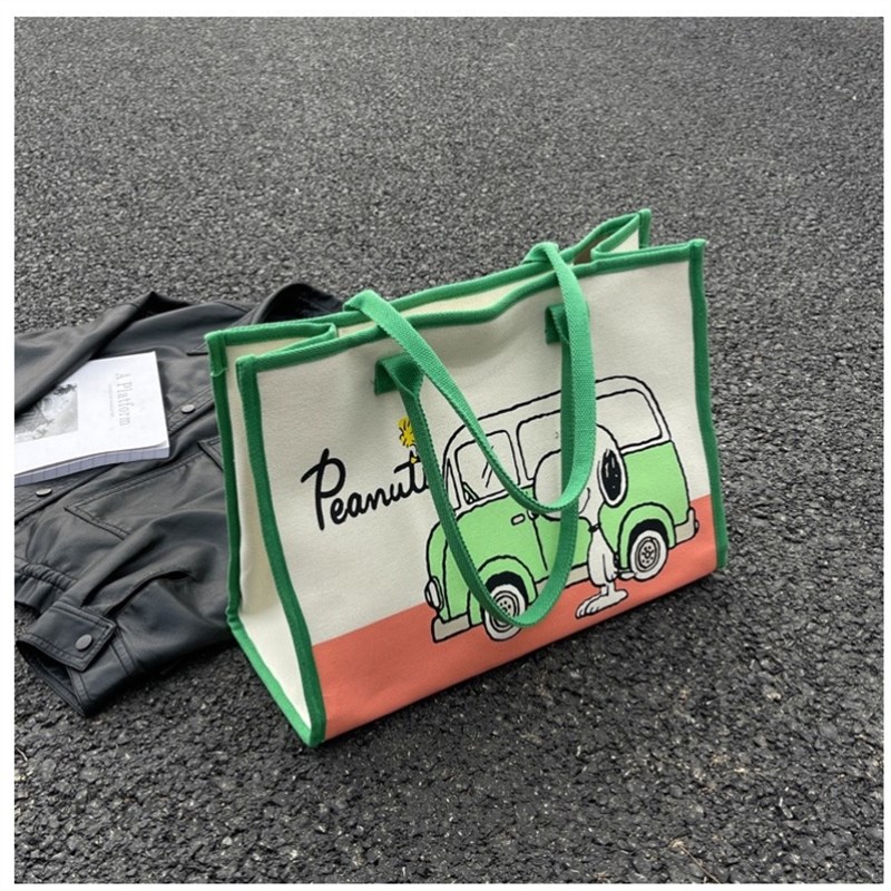 健身包女高级感单肩帆布包时尚外出手提购物袋大容量妈咪通勤托特