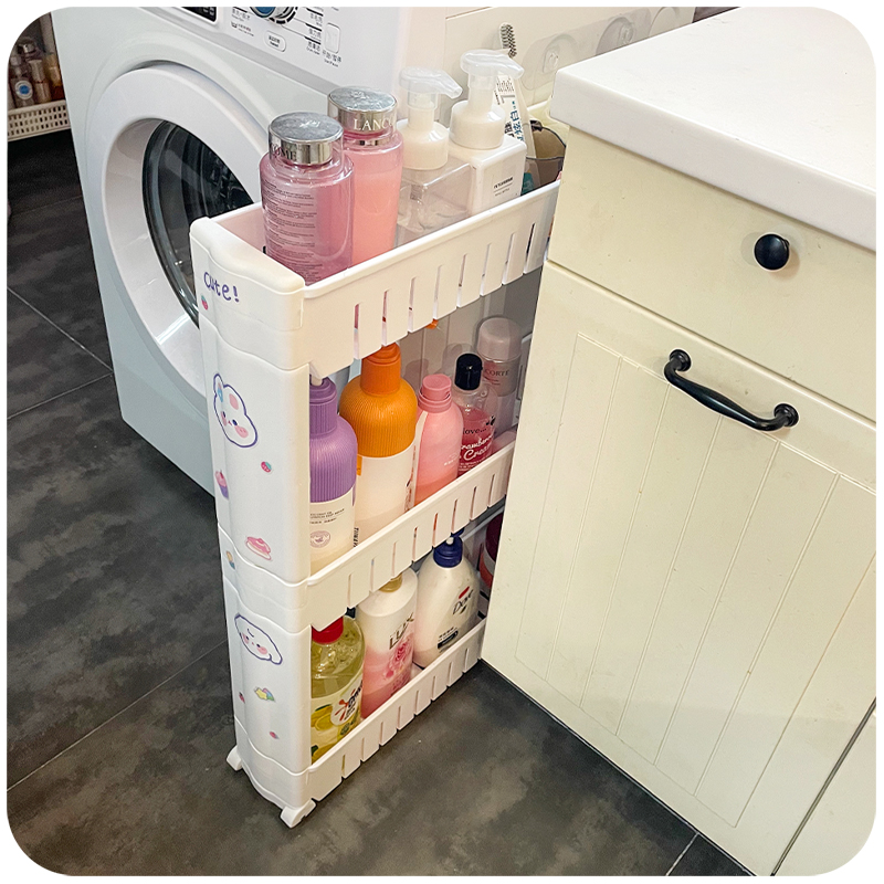 门后收纳神器~夹缝小推车浴室宿舍租房厕所卫生间极窄落地置物架