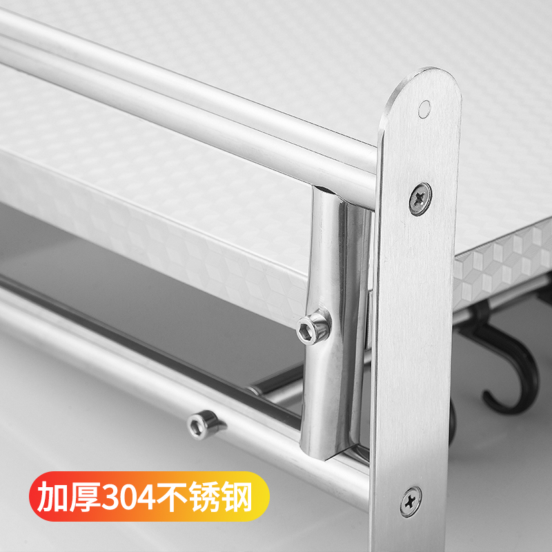 304不锈钢厨房微波炉置物架家用墙上壁挂式收纳架烤箱挂架子支架