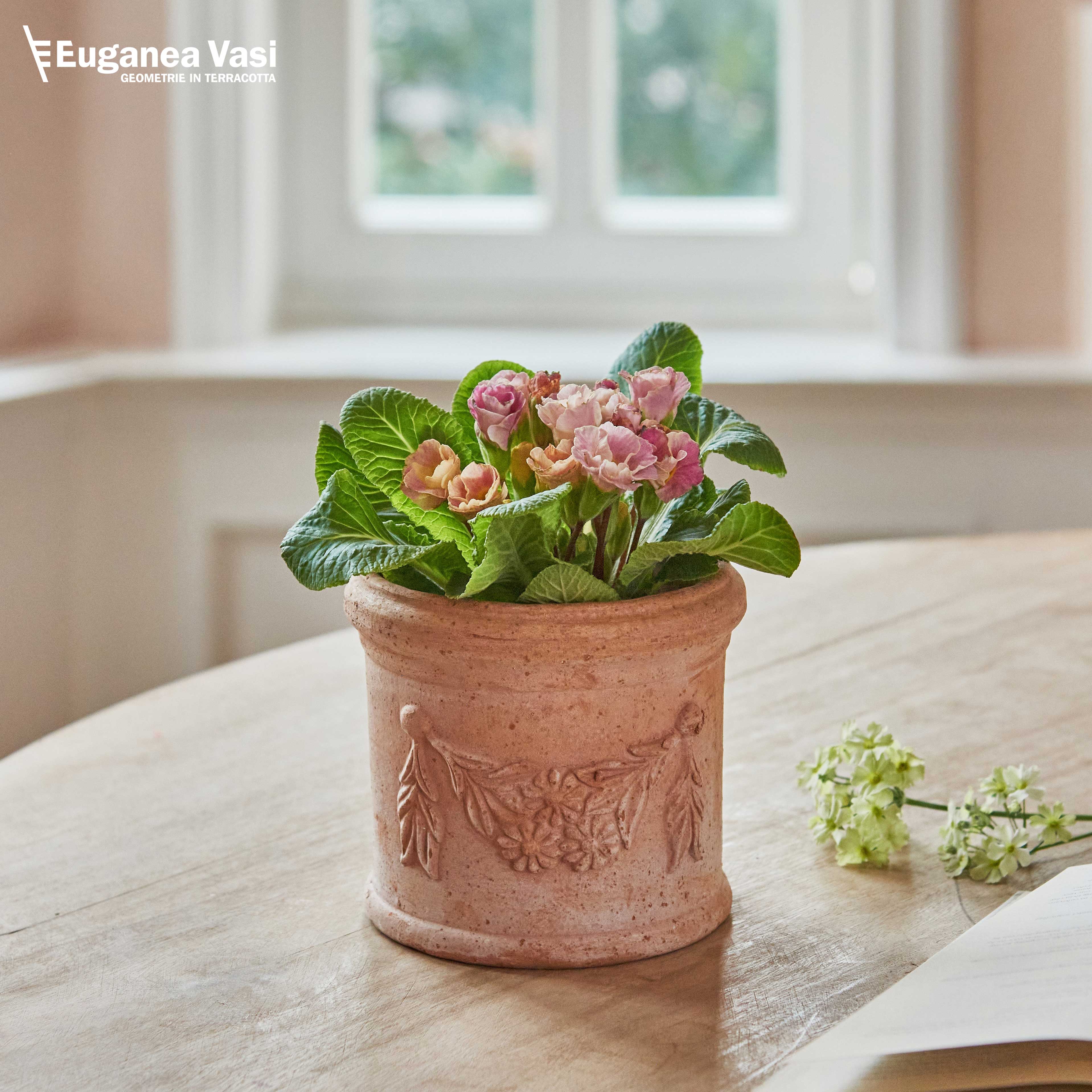 EV进口庆典浮雕透气透水手工陶盆