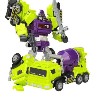 六合一套装 儿童变形玩具大力金刚工程合体机器人模型绿色款 新品