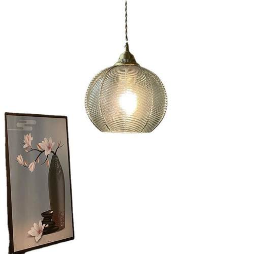 玻璃吊灯全铜绿色田园餐厅灯创意吧台书房卧室灯工业风吊灯