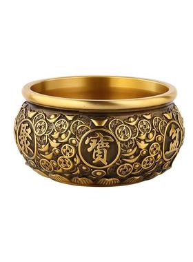 厂家黄铜金钱聚宝盆聚宝盆碗摆件家居工艺品店铺开业送礼礼品