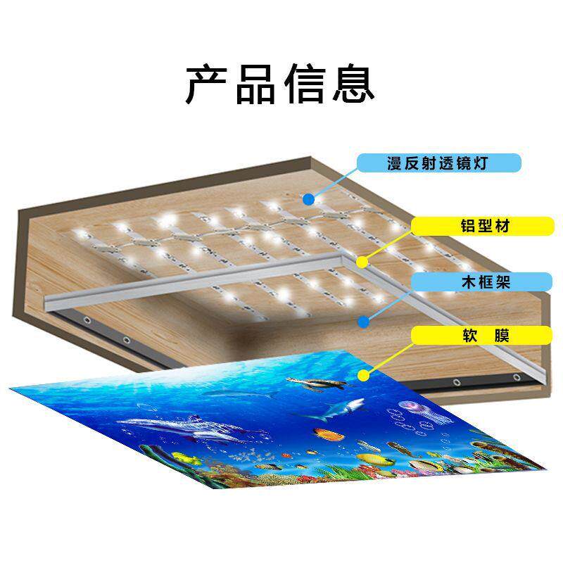 UV软膜天花吊顶透光膜发光灯膜卡布拉布全国承接工程定制软膜灯箱
