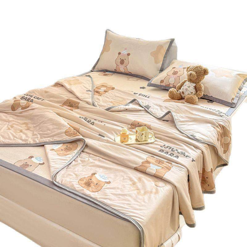 母婴级夏季冰丝凉席可机洗冰藤印花席床单款凉感丝夏被四件套,床上用品,冰丝席,淘宝优惠券,粉丝福利购,淘宝优惠卷