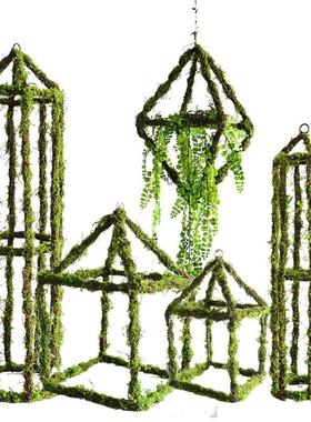 仿真几何体青苔吊饰森系造景摆件创意空中吊饰布景橱窗植物角设计