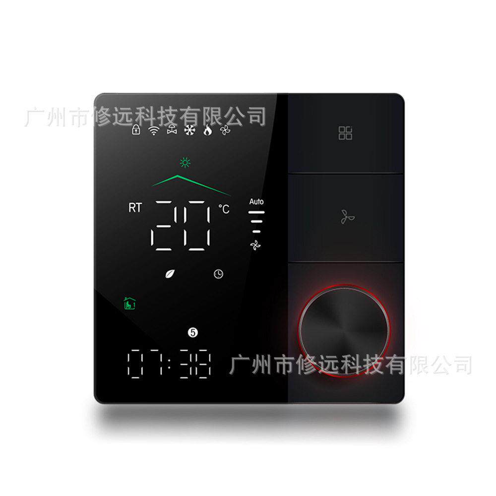 新款现货空调温控器智能控制旋钮触摸数显控制面板中央空调温控器