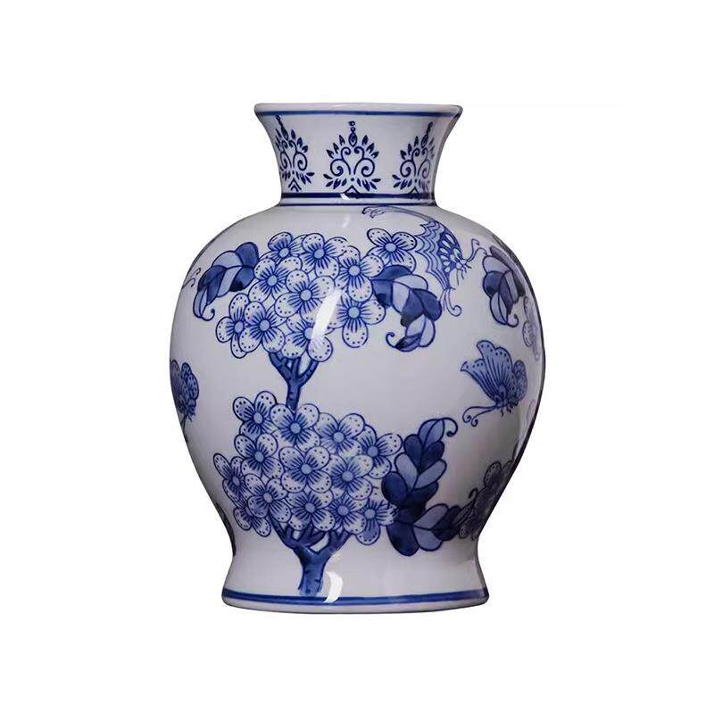 花瓶陶瓷新中式复古水培插花器客厅装饰摆件中古风青花瓷花器