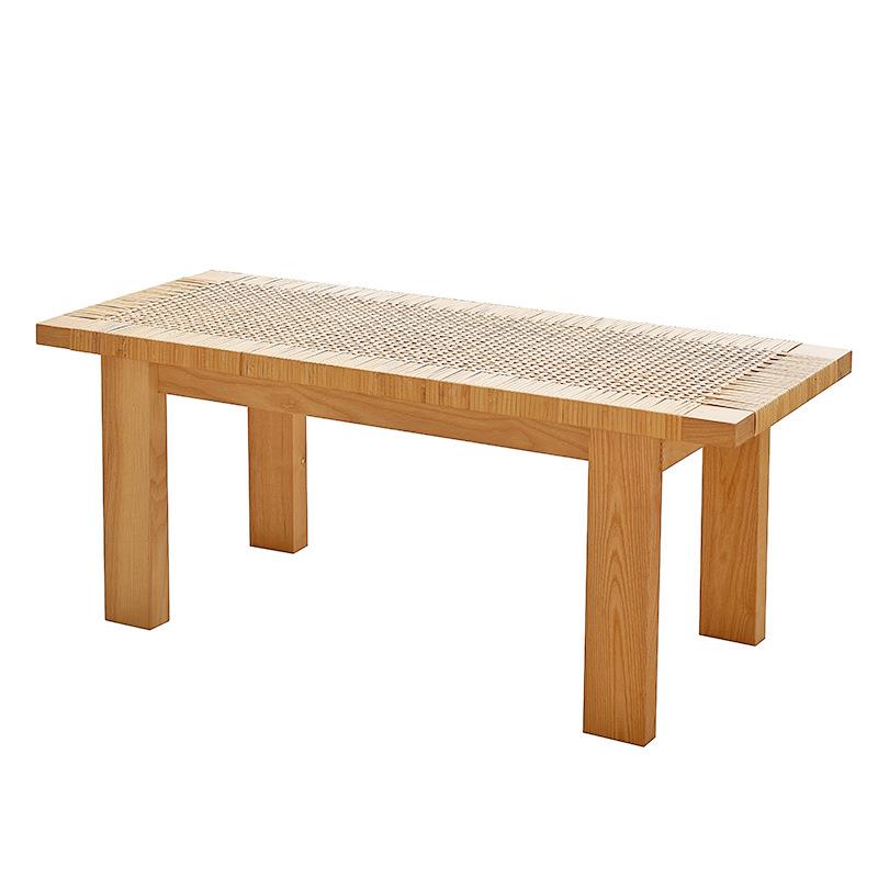 实木真藤编凳长换凳藤凳子鞋板凳北欧简约家用卧室实木15064床尾