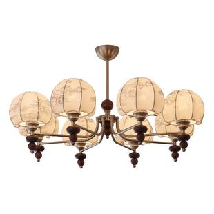 法式 复古感房间餐厅灯 中古风客厅主灯南洋风简约布艺卧室吊灯美式