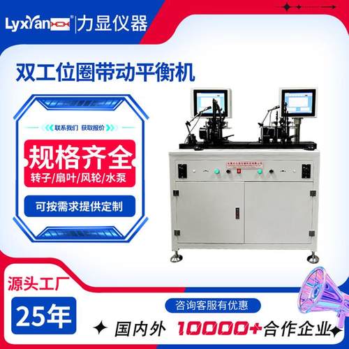 25年生产厂家动平衡机圈带动平衡机水泵叶轮转子双工位动平衡机