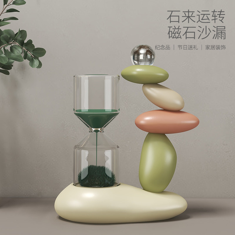 时来运转磁力沙漏桌面摆件办公室装饰品工位情绪治愈解压创意礼品