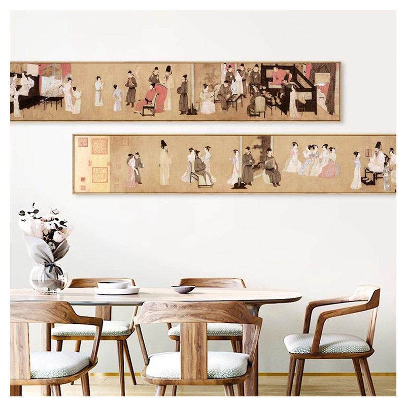 韩熙载夜宴图复古风中式工笔国画古风装饰画新中式酒店茶室挂画