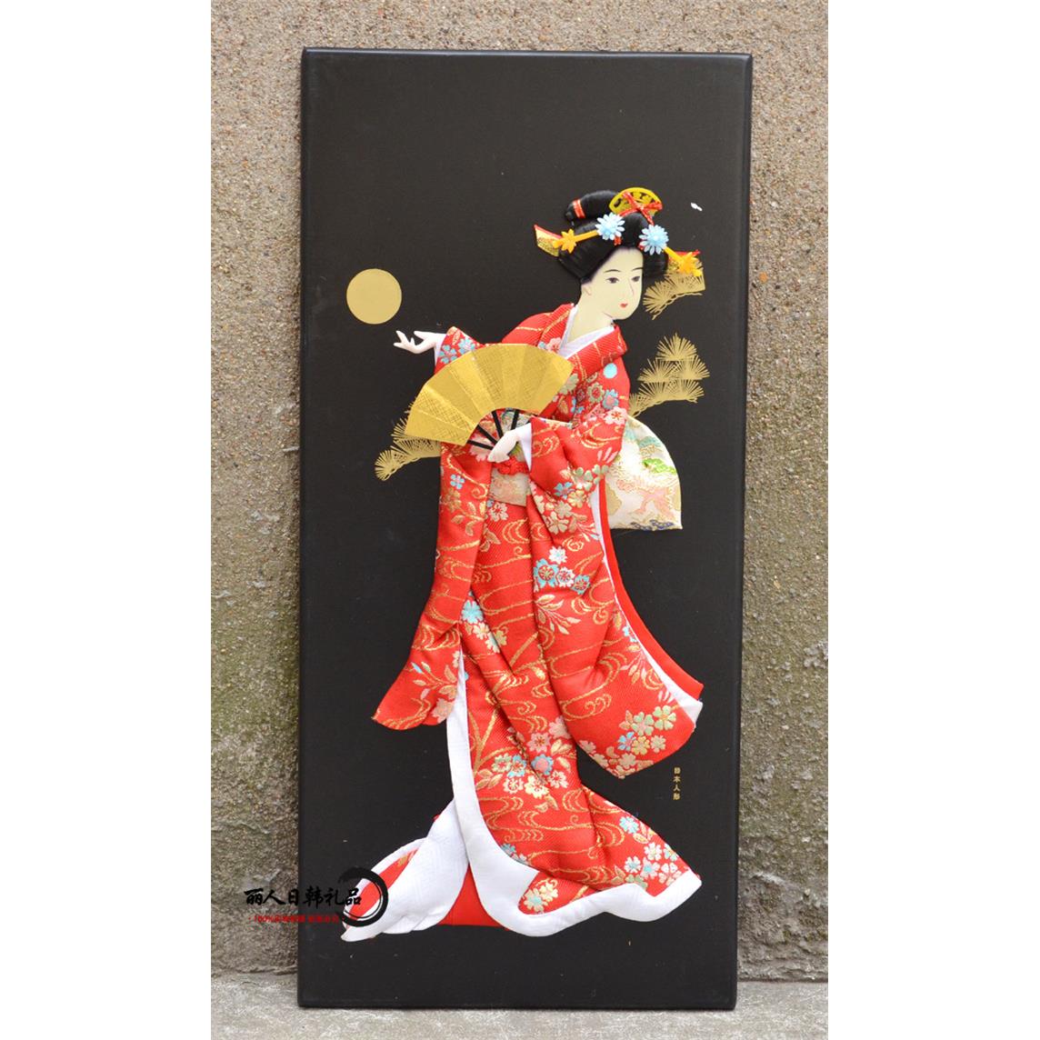 日本艺妓人偶版画日式浮世绘立体挂画无框画家居酒店装饰画人物画