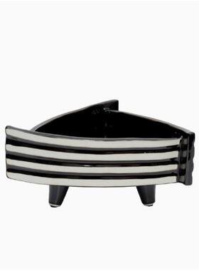 新中式售式侘日寂风装三角条纹陶瓷果盘样板房间楼处书房玄URK软