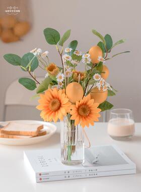 味的网玫红玻璃花香瓶香薰摆件客花厅A13074插花摆设花艺瑰假花