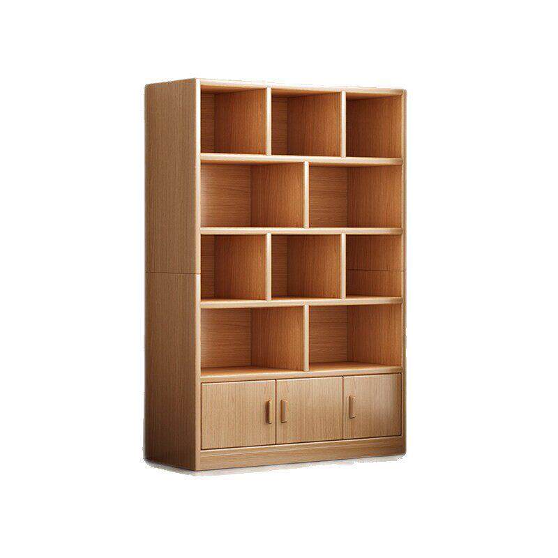 实木芯书柜储物柜一体靠墙书架落地置物架客厅学生儿童绘本收纳柜