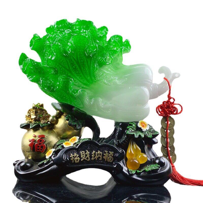 厂家直供树脂仿玉白菜摆件客厅创意家居饰品店铺开业精美礼品