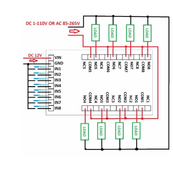 12V8路通道数码管多功能延时LED时间定时继电器电源时序器马达