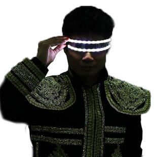 跨镜护目镜L演EVD充发光眼镜爆闪白光面罩表服酒吧KT气氛电款道具