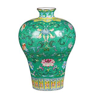 景德镇陶瓷器仿装古扒花珐琅彩品CHK花瓶饰视家居客厅电柜摆件大