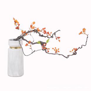 代现轻217奢风龙枣树干花红色浆厅果子客茶几桌面洽谈饰室软装品