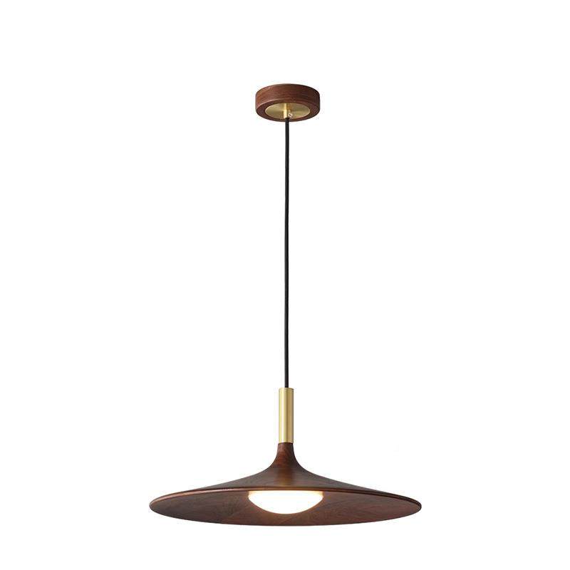 新中式古餐飞碟吊灯厅胡桃实木侘寂风卧黑室床头吧中台三头吊灯,家装灯饰光源,智能吊灯,淘宝优惠券,粉丝福利购,淘宝优惠卷