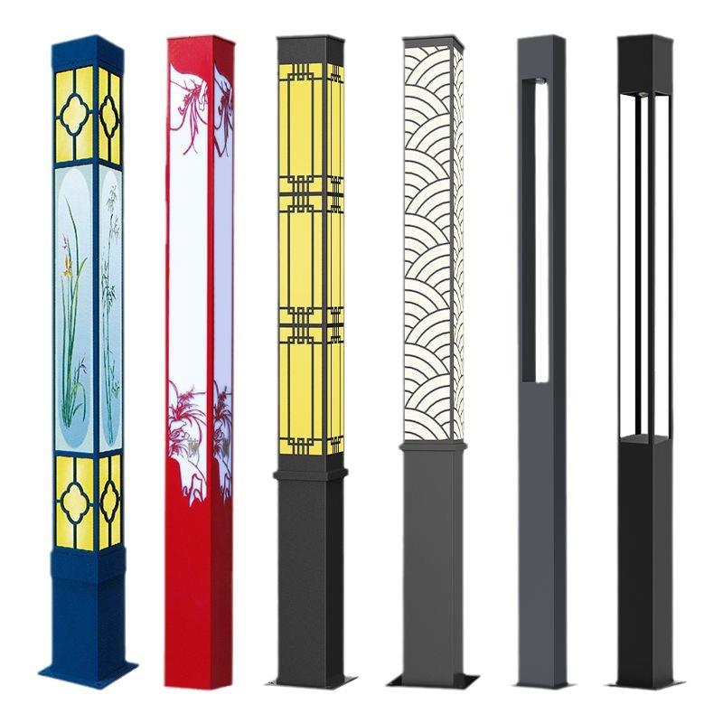 现代简约风3米4米方型led太阳能景观灯柱户外公园小区装饰庭院灯