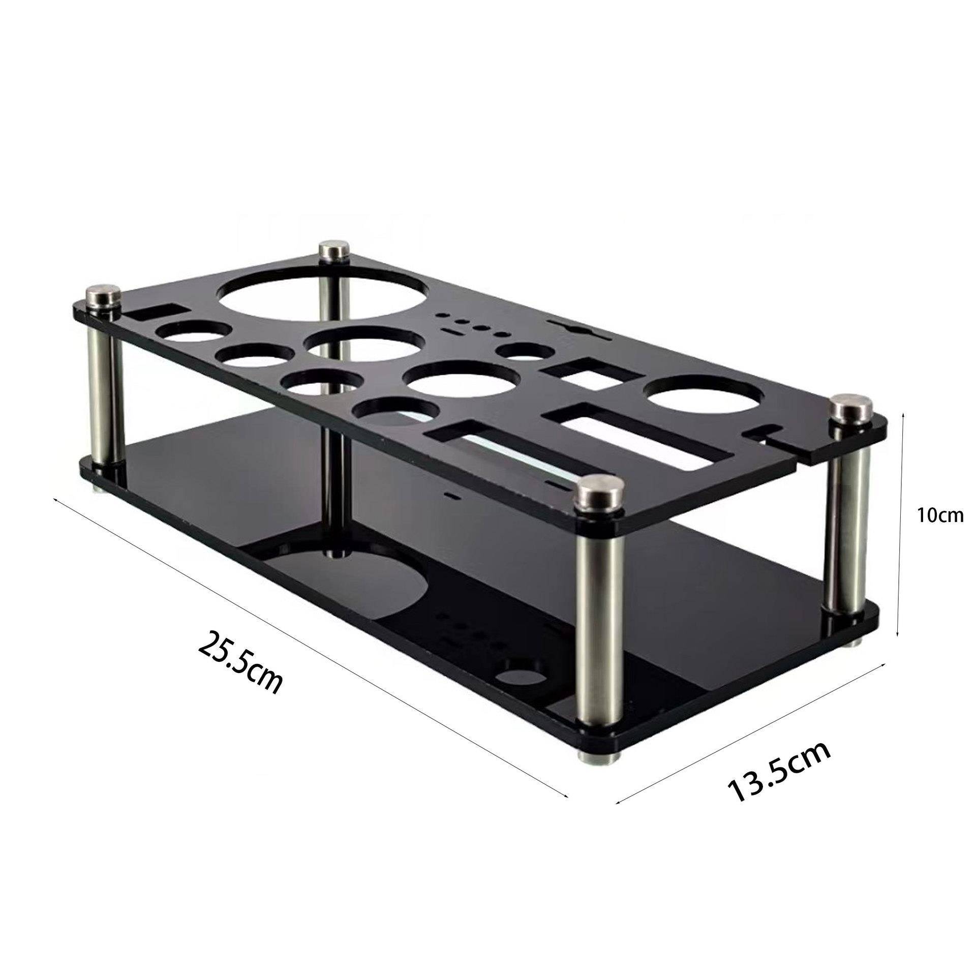 调酒器竹木架亚克力底座酒吧鸡尾酒不锈钢可拆调酒架调酒器收纳架