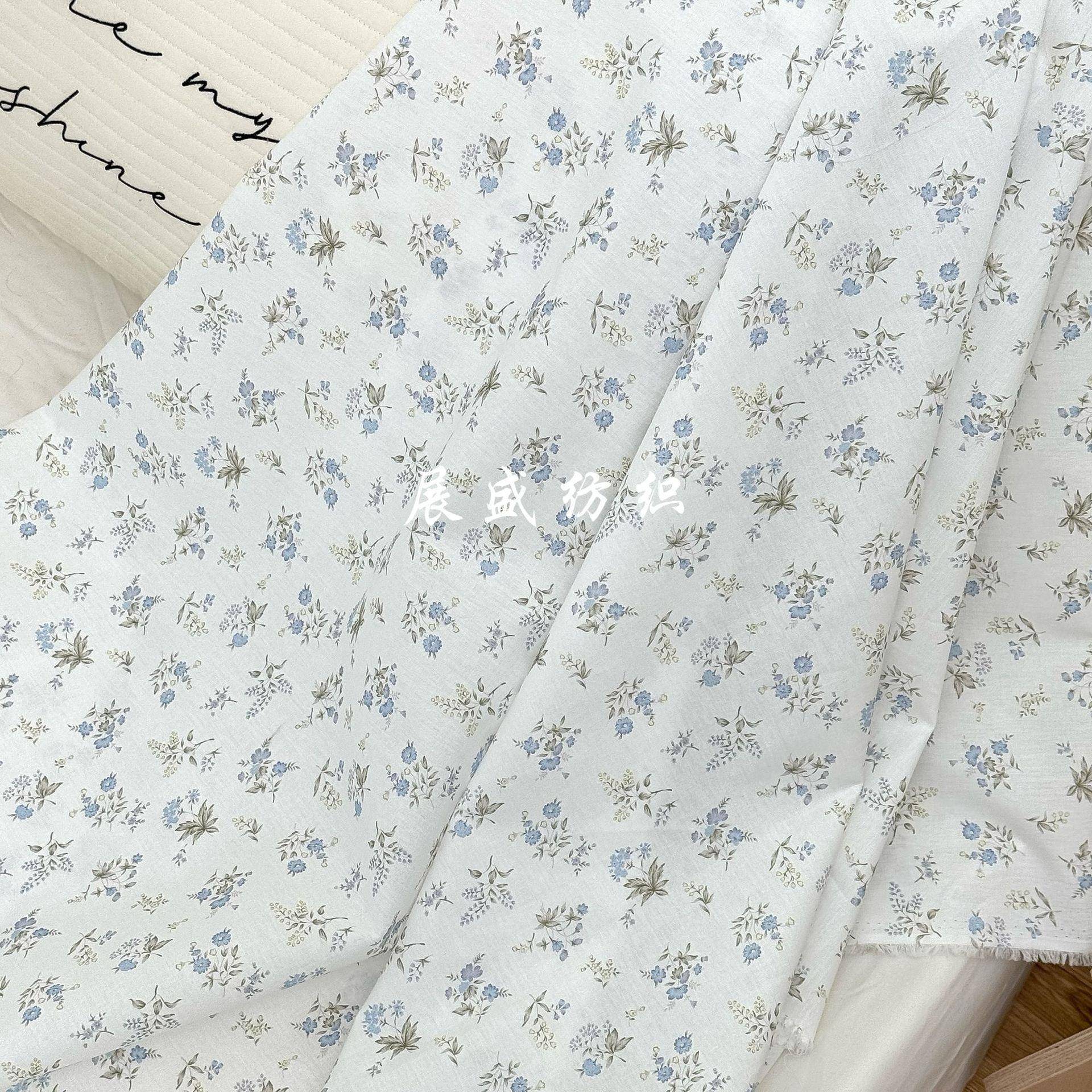 新款韩版ins风印花布料 素雅小清新碎花布箱包童装连衣裙服装女装