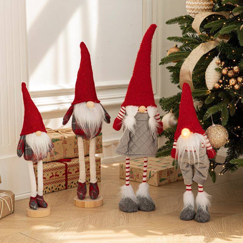 圣诞节装饰摆件圣诞老人公仔娃娃地精灵圣诞礼物橱窗场景布置用品