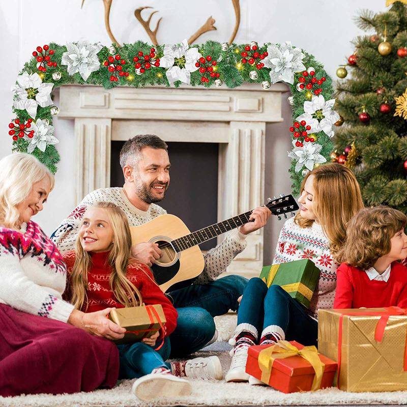 现货2.7米圣诞藤条圣诞花环圣诞节装饰用品圣诞门挂装饰用品